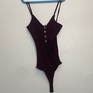 BetterBe - Burgundy Tank Top Bodysuit - Small